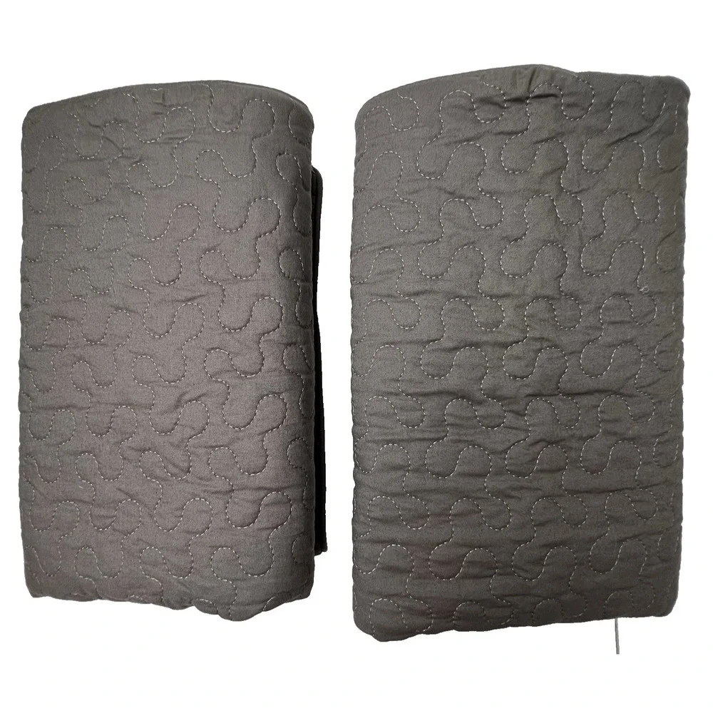 Ikea ALINA Cushion Pillow Covers x 2 Gray Quilted Zip Close Euro Shams 25 x 25